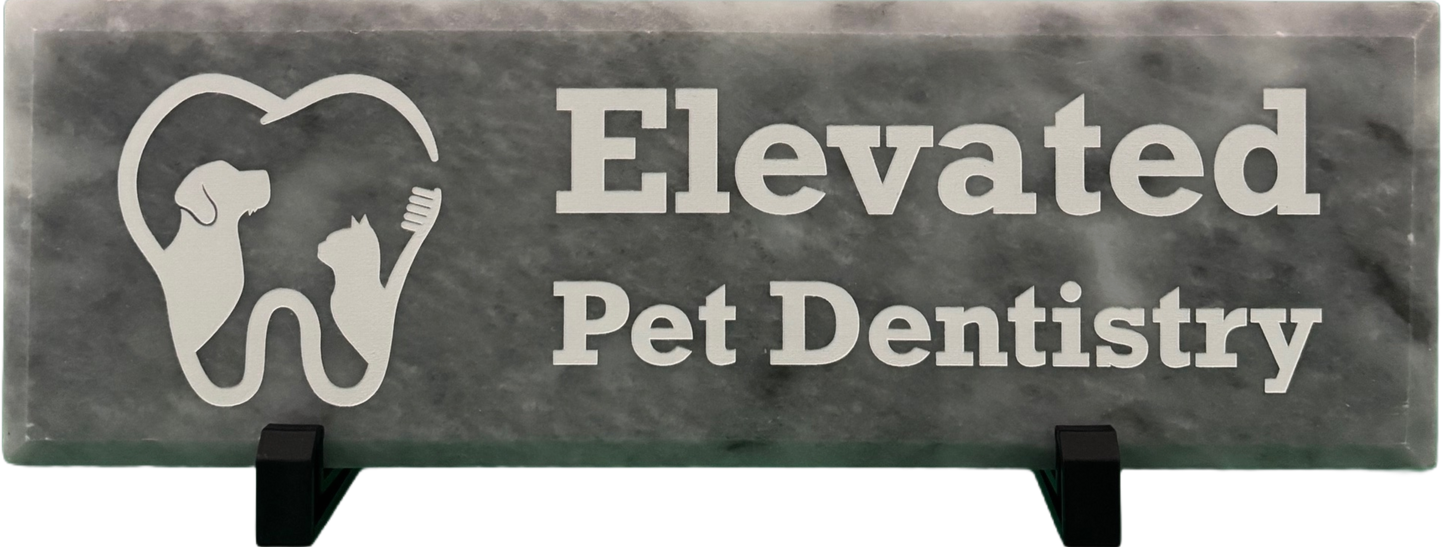 Custom 4"x12" Marble Desktop Signs