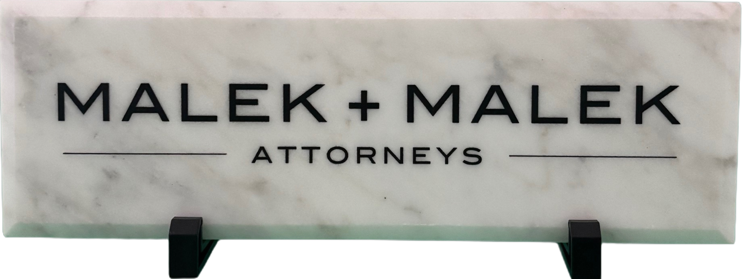 Custom 4"x12" Marble Desktop Signs
